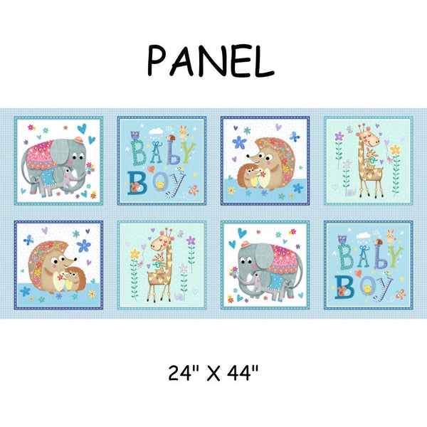 Sugar and Spice Panel Boy Blue - Priced by the 24" Panel - Baby Love by Tracy Cottingham for Michael Miller Fabrics - DC11595-BLUE