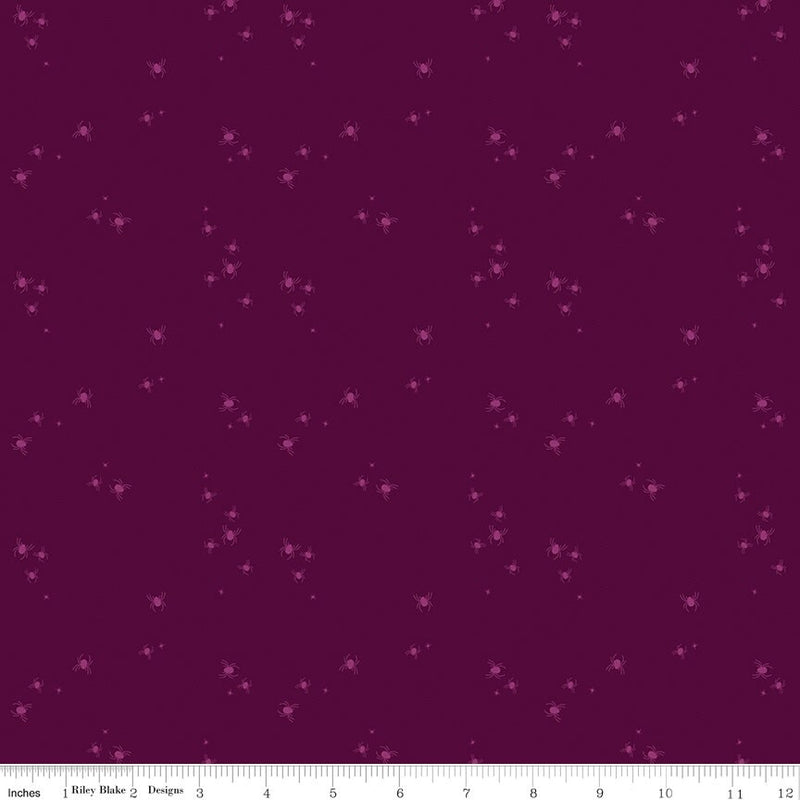 Little Witch Spider Dots in Purple - Priced by the Half Yard/Cut Continuous - Jennifer Long for Riley Blake Designs - C14566-PURPLE