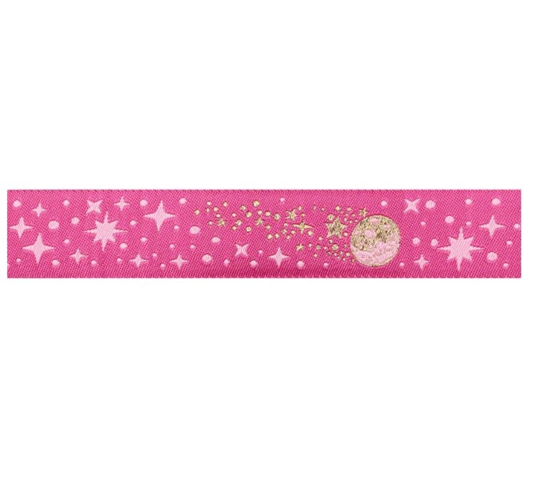 Meteor Shower in Blush - 7/8" width - Tula Pink Roar! - Priced by the Yard/Cut Continuous - Renaissance Ribbons - SKU: TK-110/22mm Col 2
