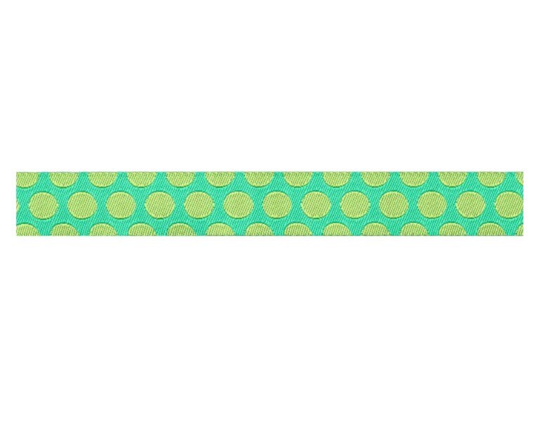 Dinosaur Eggs in Mint - 5/8" width - Tula Pink Roar! - Priced by the Yard/Cut Continuous - Renaissance Ribbons - SKU: TK-109/16mm Col 3