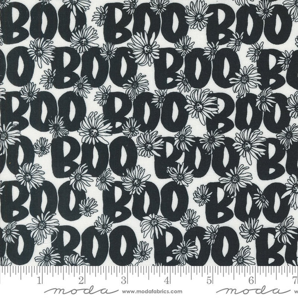 Boo Text in Ghost - Priced by the Half Yard/Cut Continuous - Alli K Designs for Moda Fabrics - 11544 21