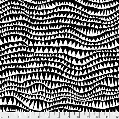 Sharks Teeth Black - Priced by the Half Yard/Cut Continuous - Brandon Mably/Kaffe Fassett Collective - FreeSpirit Fabrics - PWBM060.BLACK