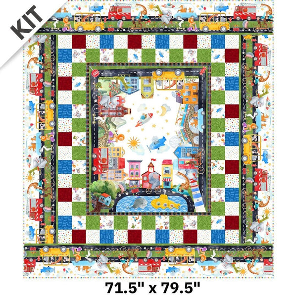 On The Go Quilt KIT - In The Beginning Fabrics - 71.5" x 79.5"