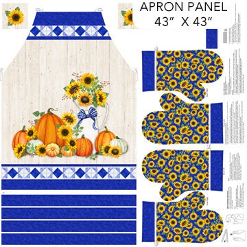 Autumn Gathering Apron and Oven Mitt Panel - Priced by the Panel - Jennifer Nilsson for Northcott Fabrics - DP26936-11