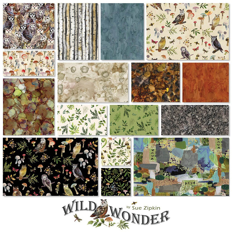 Forest Fungi Quilt Kit - 57" x 70" - using Wild Wonder by Sue Zipkin for Clothworks