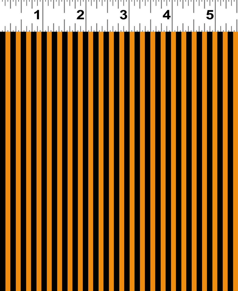 Halloween Parade Orange Stripe - Priced by the 1/2 Yard/Cut Continuous - Clothworks - Y4115-36