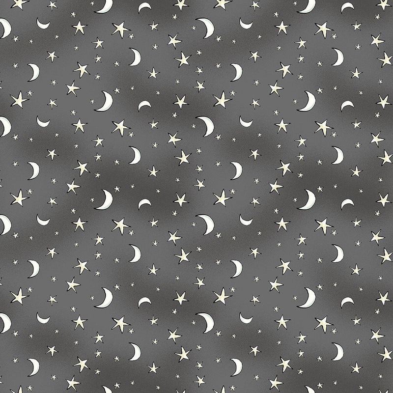 Halloween Parade Night Sky Dark Gray - Priced by the 1/2 Yard/Cut Continuous - Clothworks - Y4116-7