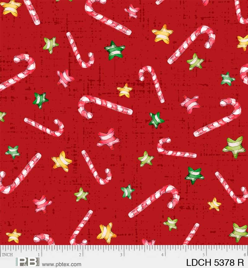 Christmas Darlings Candy Canes Red - Priced per 1/2 Yard/Cut Continuous - Sillier Than Sally - 05378 R