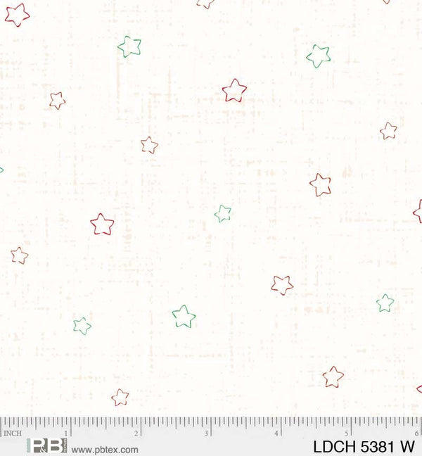 Christmas Darlings Stars White - Priced per 1/2 Yard/Cut Continuous - Sillier Than Sally - 05381 W