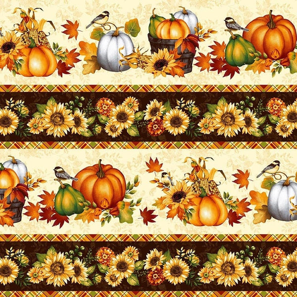 Seeds of Gratitude Border Stripe - Priced by the 1/2 Yard/Cut Continuous - StudioE Fabrics - 7702-44