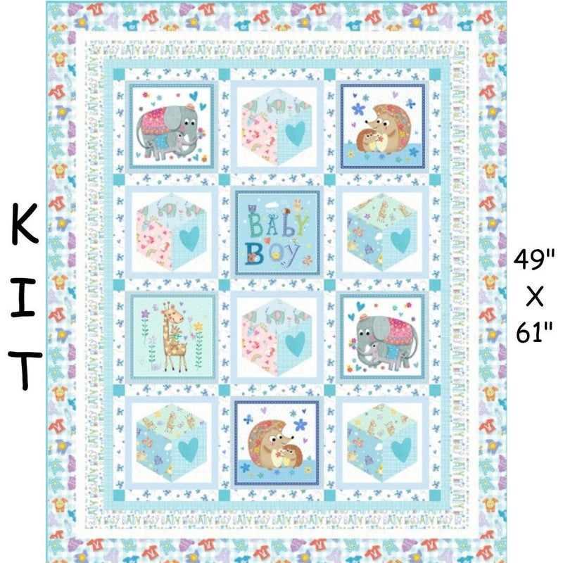 Welcome Baby Boy Blue - Priced by the Half Yard/Cut Continuous - Baby Love by Tracy Cottingham for Michael Miller Fabrics - DC11598-BLUE