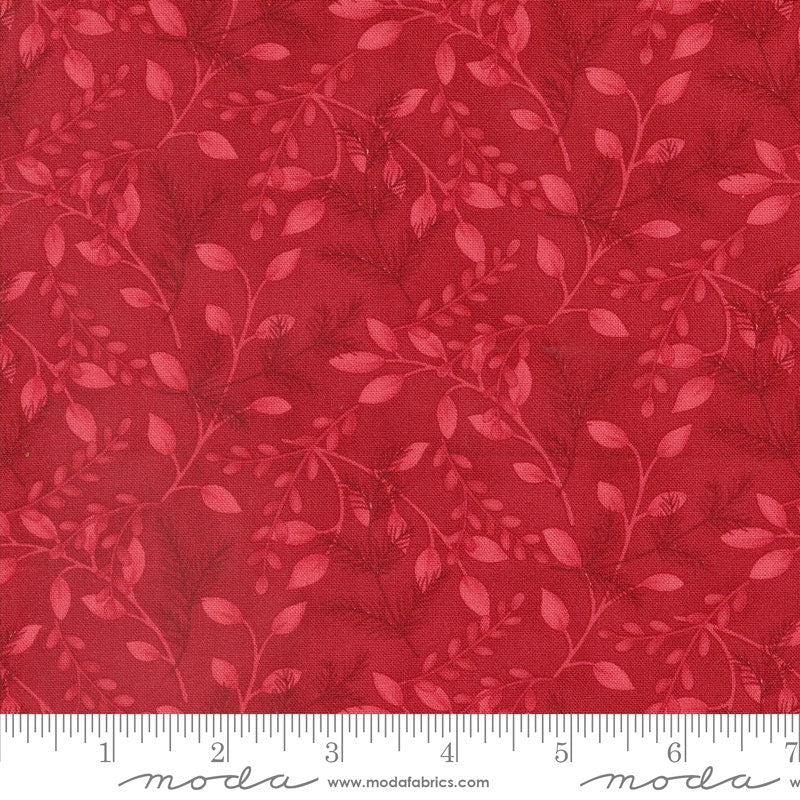 Winter Greenery Red - Priced by the 1/2 Yard/Cut Continuous - Woodland Winter Deb Strain for Moda Fabrics - 56092 13