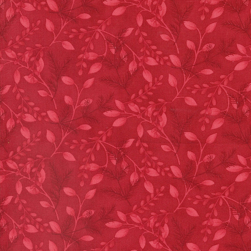 Winter Greenery Red - Priced by the 1/2 Yard/Cut Continuous - Woodland Winter Deb Strain for Moda Fabrics - 56092 13