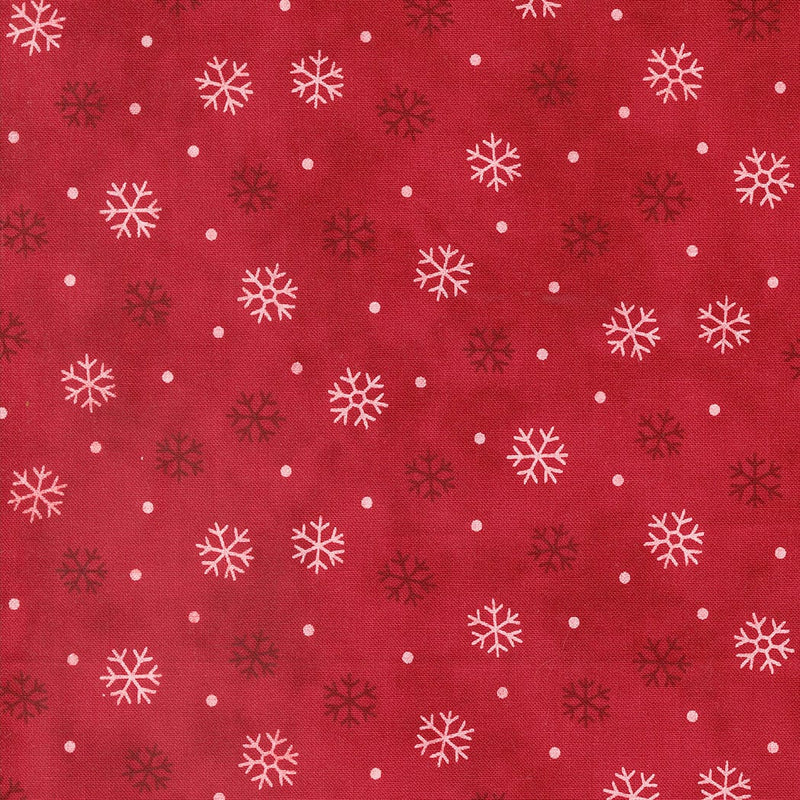 Snowflake Toss Red - Priced by the 1/2 Yard/Cut Continuous - Woodland Winter Deb Strain for Moda Fabrics - 56097 13