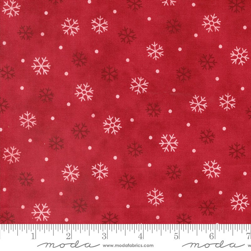 Snowflake Toss Red - Priced by the 1/2 Yard/Cut Continuous - Woodland Winter Deb Strain for Moda Fabrics - 56097 13