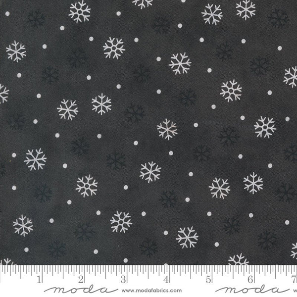 Snowflake Toss Charcoal Black - Priced by the 1/2 Yard/Cut Continuous - Woodland Winter Deb Strain for Moda Fabrics - 56097 17