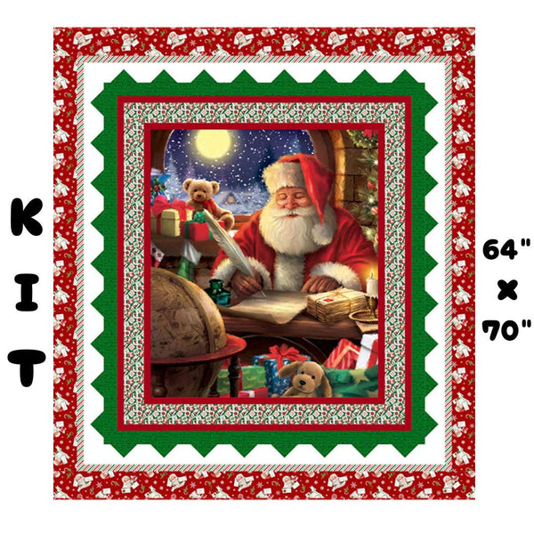 Postage Stamp Santa Quilt 64" x 70 " - Letters To Santa