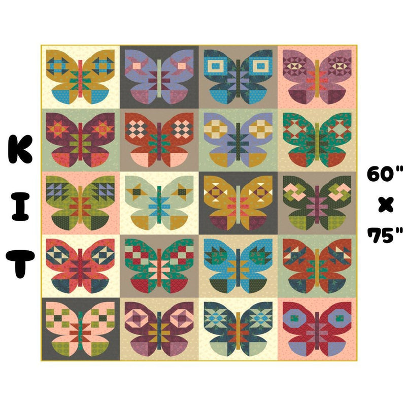 Butterfly Fields Quilt Kit - Sew Kind of Wonderful - KIT2QTSKW.BUTTERFLY