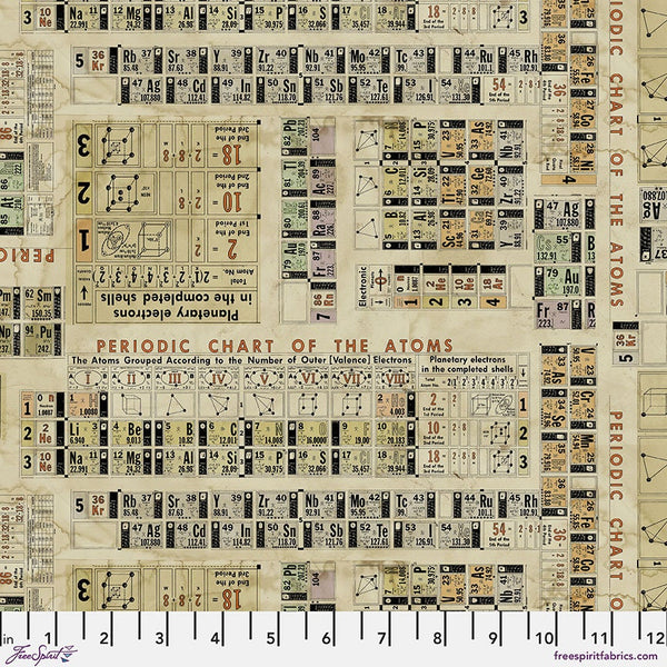 Periodic - Priced by the 1/2 Yard/Cut Continuous - Laboratory by Tim Holtz for FreeSpirit Fabrics - PWTH186.MULTI