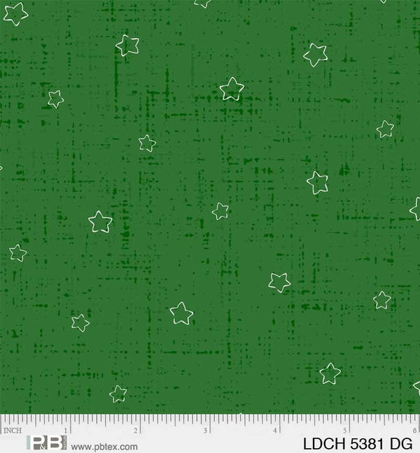 Christmas Darlings Stars Dark Green - Priced per 1/2 Yard/Cut Continuous - Sillier Than Sally - 05381 DG