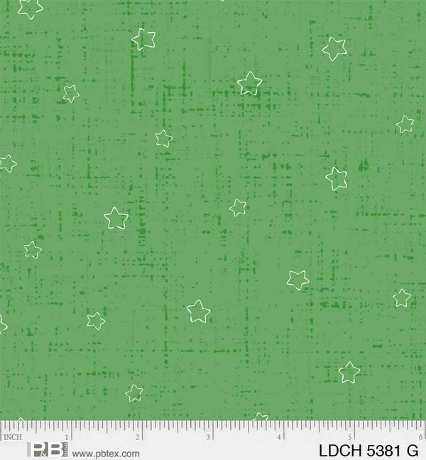 Christmas Darlings Stars Green - Priced per 1/2 Yard/Cut Continuous - Sillier Than Sally - 05381 G