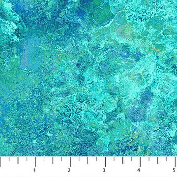 Adriatic Sea Stonehenge Basics - Priced by the Half Yard - Stonehenge - Linda Ludovico for Northcott Fabrics - 39302-680