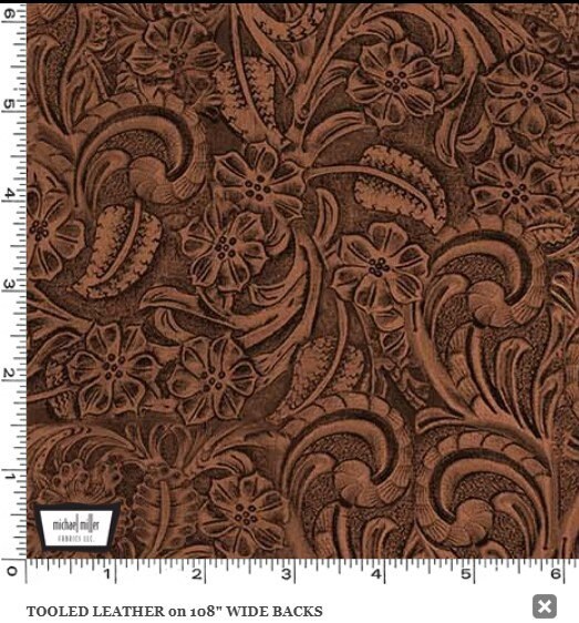 108" Tooled Leather in Mahogany - Priced by the Half Yard/Cut Continuous - Big Sky Country - Michael Miller Fabrics - WBX11306-MAHO-D