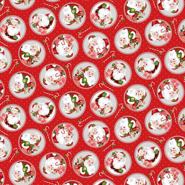 Santa Circles - Priced by the Half Yard/Cut Continuous - Candy Cane Lane by StudioE - 7805-88