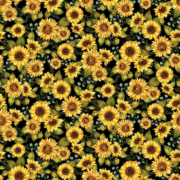 Large Sunflower - Priced by the 1/2 Yard/Cut Continuous - Seeds of Gratitude - StudioE Fabrics - 7702-44