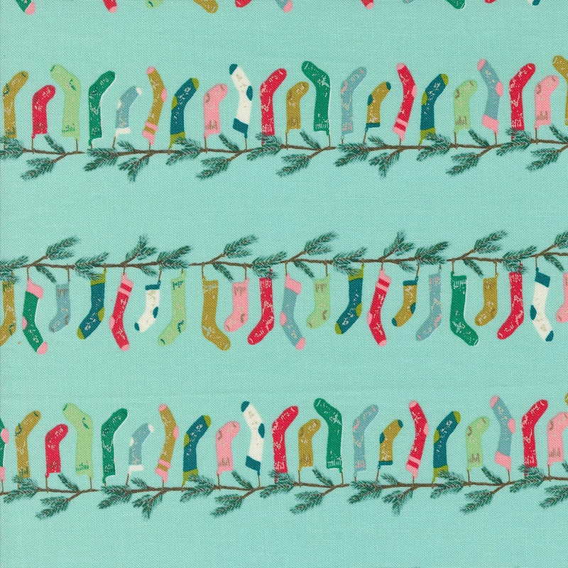 Stocking Stripes Icicle - Priced by the 1/2 Yard/Cut Continuous - Cozy Wonderland by Fancy That Design House for Moda Fabrics - 45592 17