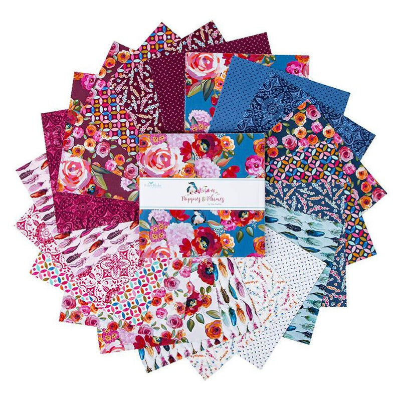 Poppies and Plumes Layer Cake - Lila Tueller for Riley Blake Designs - 42 pcs - 10-14290-42