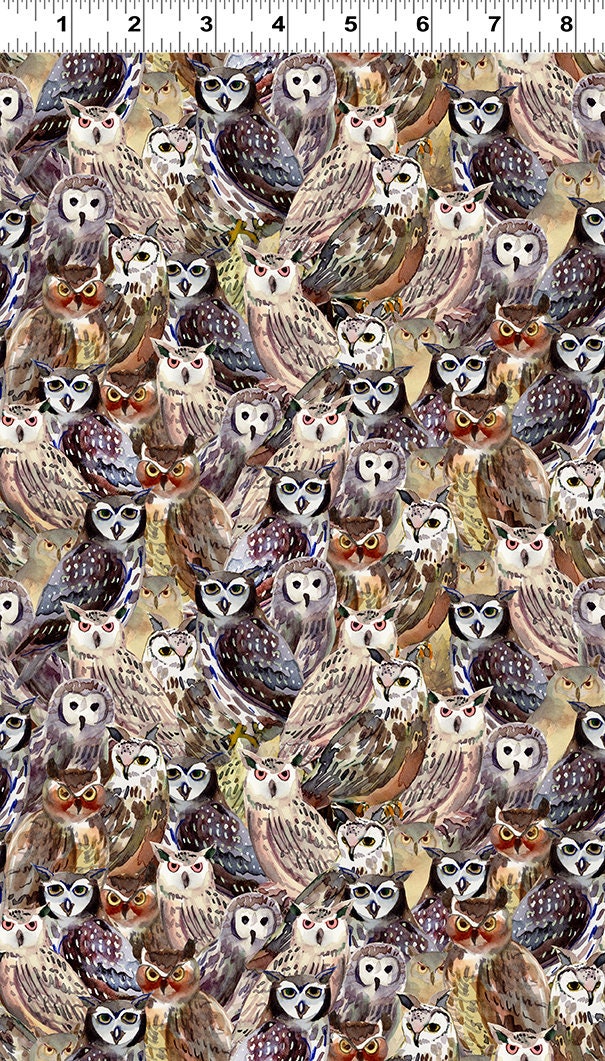 Packed Owls Wild Wonder - Priced by the Half Yard/Cut Continuous - Sue Zipkin - Y4074-55