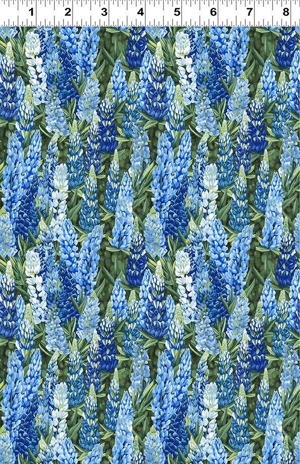 Woodland Lupines Blue - Priced by the Half Yard/Cut Continuous - Dappled - Clothworks Fabrics - Y4133-90