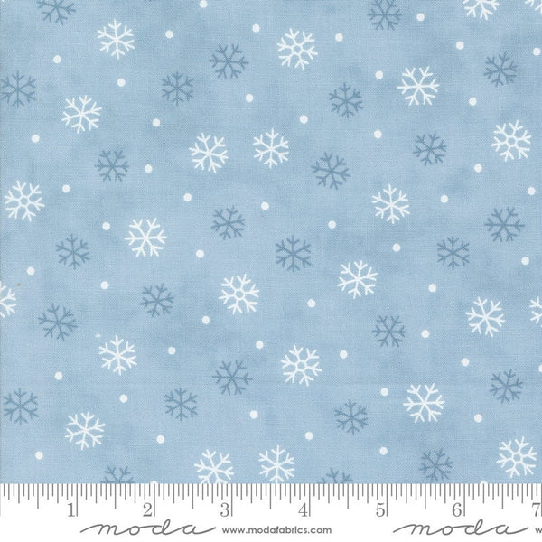 Snowflake Toss Sky Blue - Priced by the 1/2 Yard/Cut Continuous - Woodland Winter Deb Strain for Moda Fabrics - 56097 12