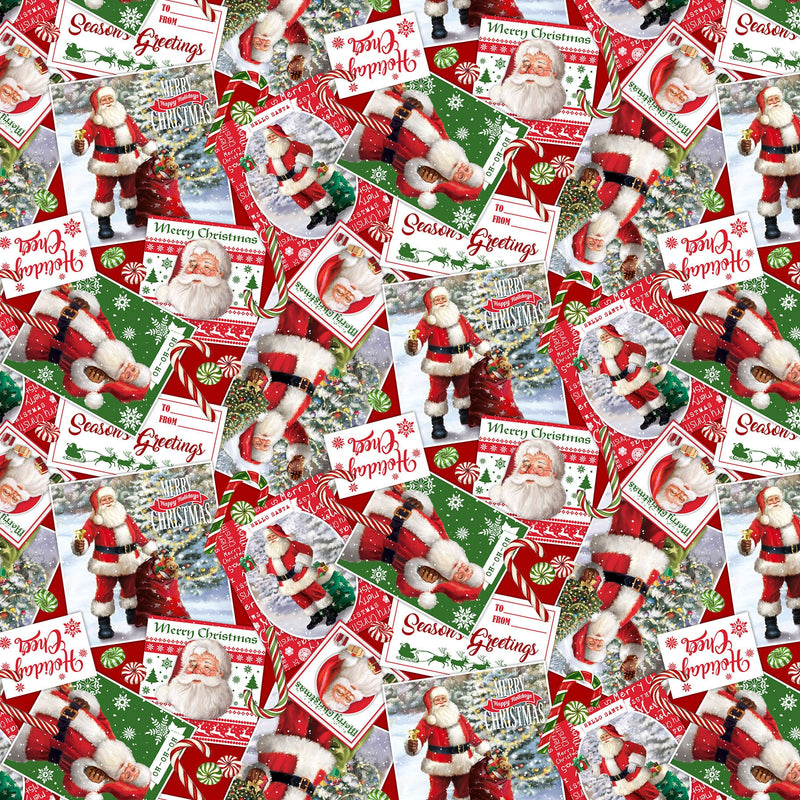 Postcards - Priced by the 1/2 Yard/Cut Continuous - Letters to Santa by Simon Treadwell for Northcott Fabrics - 27127-24