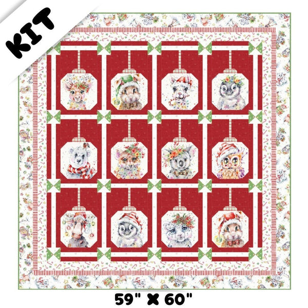 Darling Ornaments Quilt KIT 59" x 60 " - Little Darlings Christmas