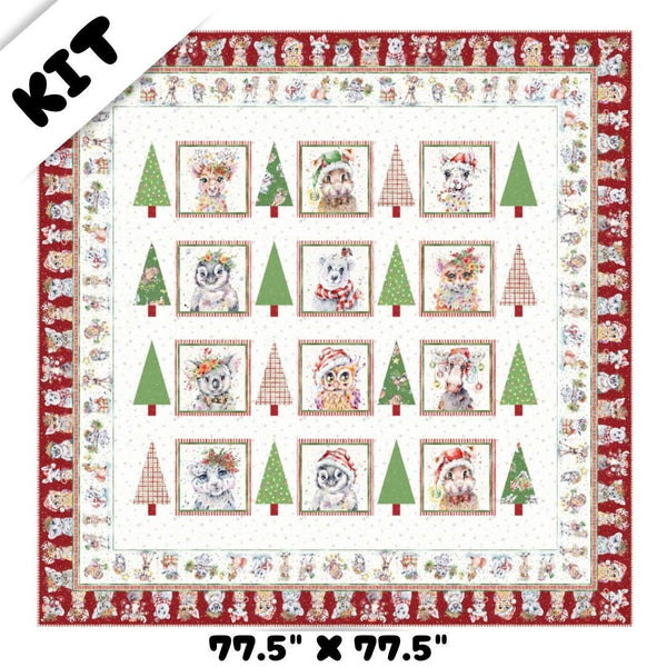 In The Pines Quilt KIT 77.5" x 77.5 " - Little Darlings Christmas