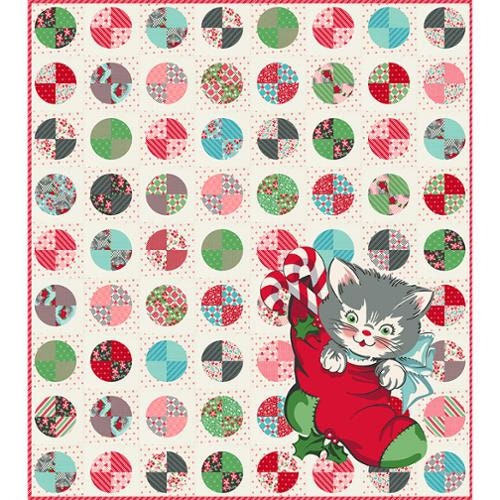 Here Comes Santa Claws Quilt Kit - 64" x 72" - Kitty Christmas by Urban Chiks for Moda Fabrics - KIT31200