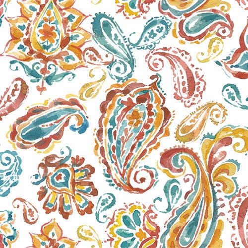 Picturesque Paisley White - Priced by the 1/2 Yard/Cut Continuous - Pumpkin Please by Courtney Morgenstern for 3Wishes Fabric - 22208-WHT