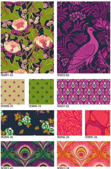 Passing Fancy Flame - Priced by the Half Yard/Cut Continuous - Wild Abandon by Heather Bailey for Figo Fabrics - 90896-26