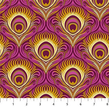 Seduction Plum - Priced by the Half Yard/Cut Continuous - Wild Abandon by Heather Bailey for Figo Fabrics - 90893-84