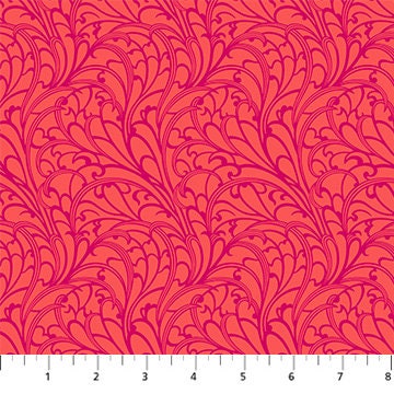 Passing Fancy Flame - Priced by the Half Yard/Cut Continuous - Wild Abandon by Heather Bailey for Figo Fabrics - 90896-26