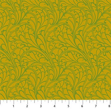 Passing Fancy Olive - Priced by the Half Yard/Cut Continuous - Wild Abandon by Heather Bailey for Figo Fabrics - 90896-70