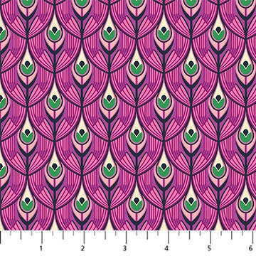 Swagger Violet - Priced by the Half Yard/Cut Continuous - Wild Abandon by Heather Bailey for Figo Fabrics - 90897-82