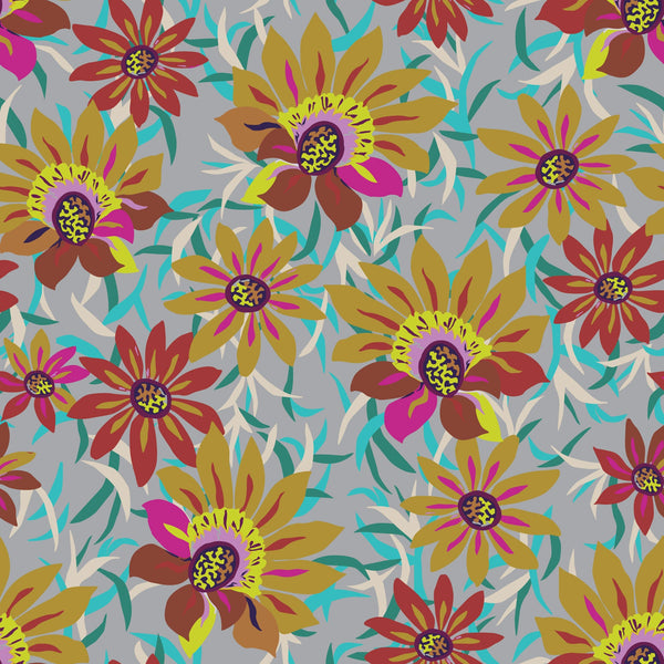 Treasure Flower Dusk - Priced by the Half Yard/Cut Continuous - Trade Winds by Kathy Doughty for Figo Fabrics - 90864-91