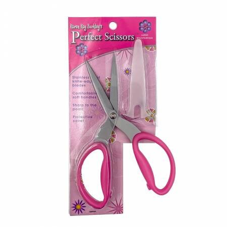 Karen Kay Buckley 7-1/2" Perfect Scissors Pink - Large Knife-Edge Multipurpose Blades - KKB027