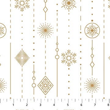 Ornament Stripe Sparkle White Metallic - Priced by the Half Yard/Cut Continuous - Sparkle - Northcott Fabrics - P26994M-10