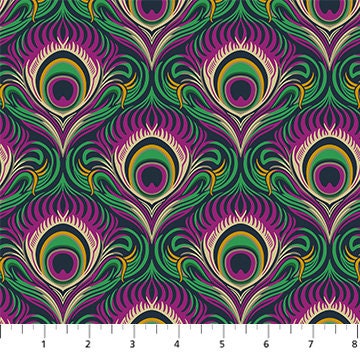 Seduction Midnight - Priced by the Half Yard/Cut Continuous - Wild Abandon by Heather Bailey for Figo Fabrics - 90893-45