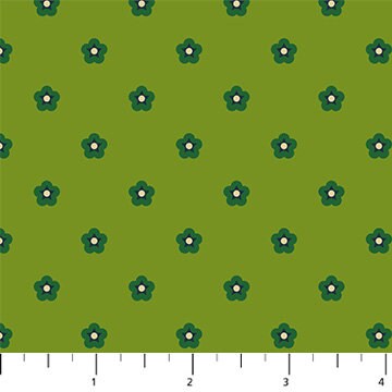 Whimsy Green - Priced by the Half Yard/Cut Continuous - Wild Abandon by Heather Bailey for Figo Fabrics - 90898-72