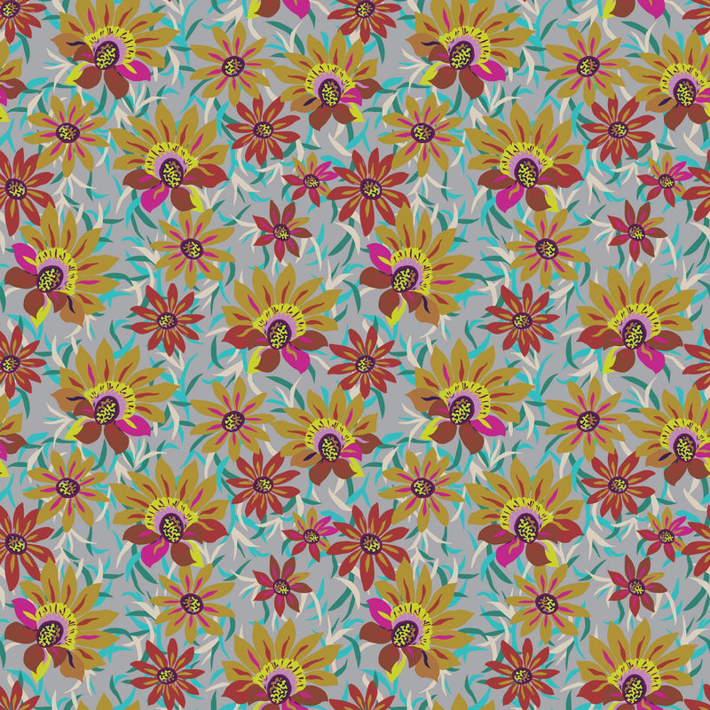 Treasure Flower Dusk - Priced by the Half Yard/Cut Continuous - Trade Winds by Kathy Doughty for Figo Fabrics - 90864-91